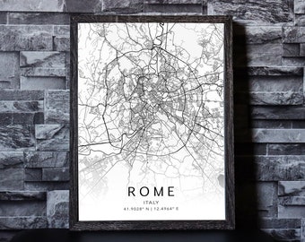 Custom City Map Print, Vintage Style, Personalised Gift