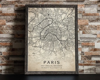 Custom City Map Print, Personalised Anniversary Gift