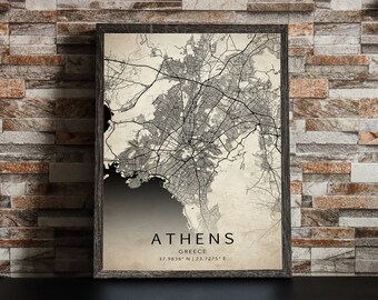 Personalised Vintage City Map Art Print, Custom Location Gift
