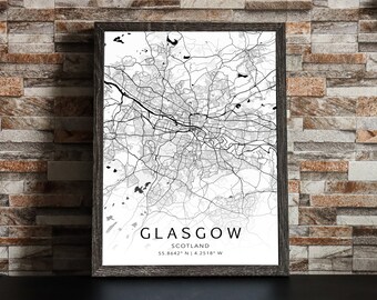 Personalised City Map Print, Modern Vintage Style, Anniversary Gift