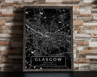Personalised Black and White City Map Print, Custom Location Art
