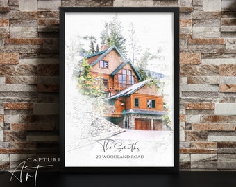 Custom Watercolour House Portrait | Housewarming Gift