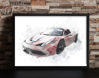 Watercolour Car Portrait | Christmas Gift