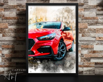 Personalised Watercolour Car Portrait | Custom Car Painting