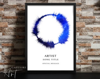 Custom Soundwave Art Print, Personalised Song Gift