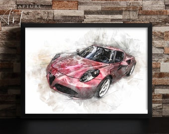 Personalised Car Portrait | Custom Car Lovers Gift