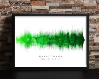 Sound Wave Photo Song Print Gift, Personalised Watercolour Soundwave, Any Music, Anniversary Gift, Birthday Gift