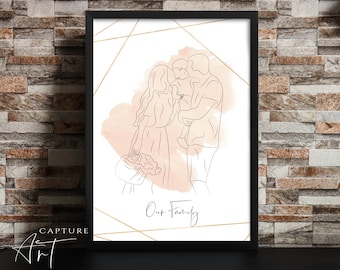 Personalised Line Drawing | Custom Line Art Portrait