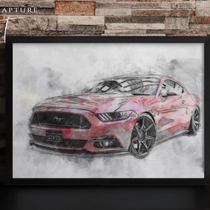 Personalized Car Portrait, Gift For Car Lovers, Watercolor Illustration, Custom Watercolor Car Sketch, Birthday Gift, New Car Gift