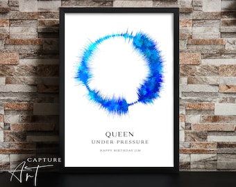 Custom Soundwave Art Print, Personalised Music Gift, Watercolour Style