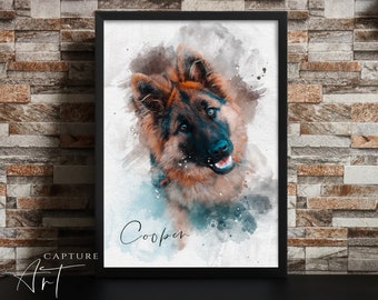 Pet Painting, Watercolour Dog Portrait