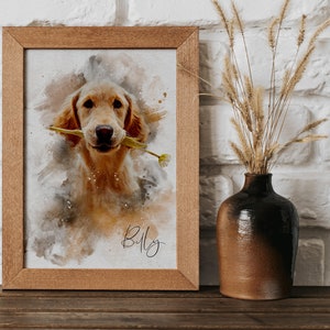 Personalised Pet Painting, Custom Watercolour Pet Portrait, Pet Memorial Gift, Birthday Gift, Dog Lovers Gift, Pet Art Print image 6