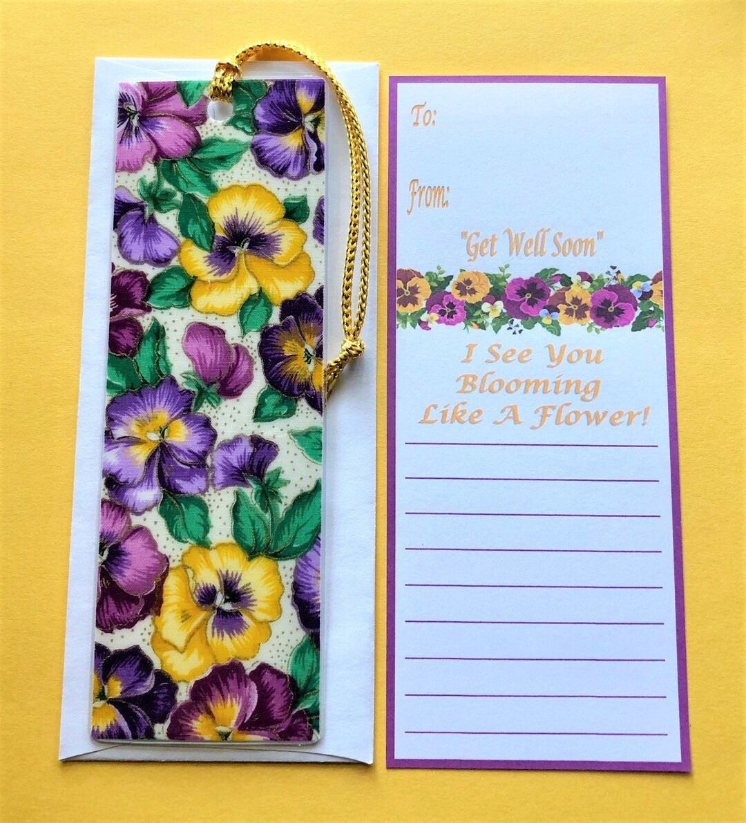 Bookmarker Bookmarker/laminated/handmade/fabric/greeting Cardmark/flower Design - Etsy