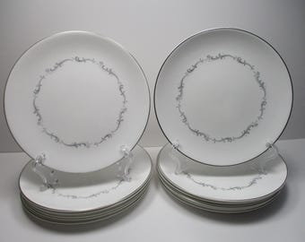 Royal Doulton Bone China Coronet H4947 Pattern - 12 Salad Plates