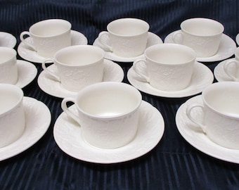 Mikasa English Countryside White DP900 - 12 Cups, 12 Saucers Made in Malaysia-E