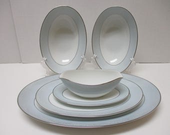 Noritake Laureate China: Serving Platter, Vegetable Bowls & Gravy Boat