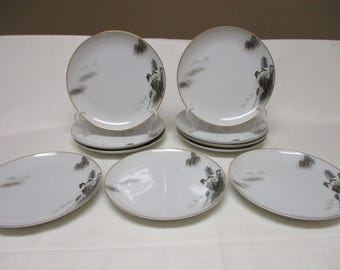 Fukagawa Arita Landscape 903 Pattern: 10 Coupe Salad Plates