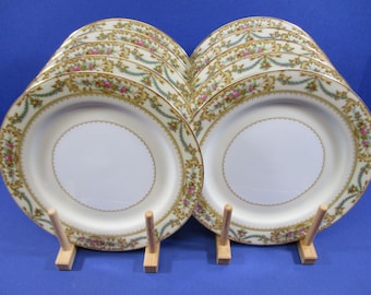 Noritake M China Cynara Pattern Circa. 1933: 10 Luncheon Plates 8 5/8"