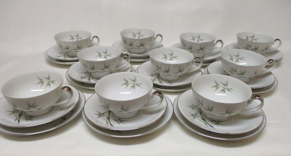 Fine Seyei China Nagoya Japan Bamboo Garden 1552: 10 Sets of Trios
