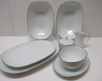 Noritake Fremont China Set: Serving Platters, Bowls, Creamer, Gravy Boat