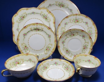 Noritake M China N154 Pattern Circa. 1933: 8 Piece Place Setting