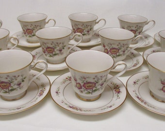 Noritake Ivory China Asian Song: 12 Cups, 12 Saucers