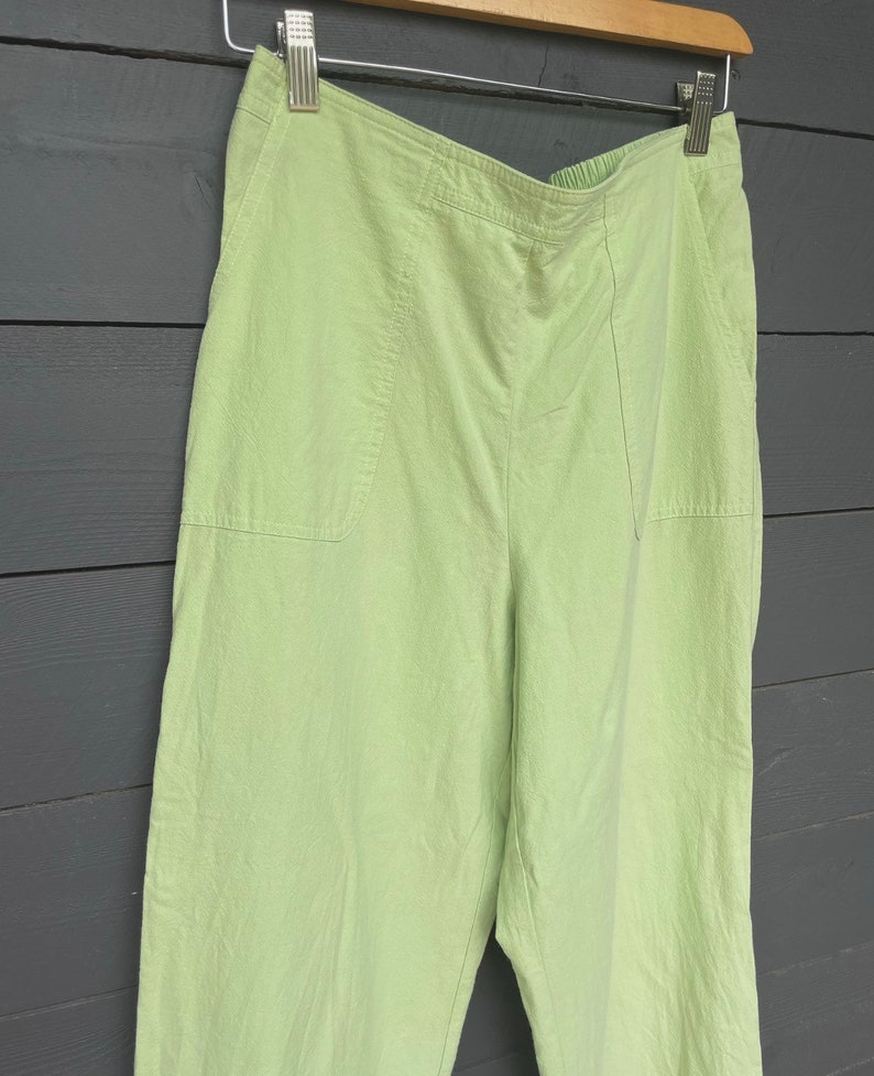 Vintage Soft Light Green Cotton Trouser Pants image 6