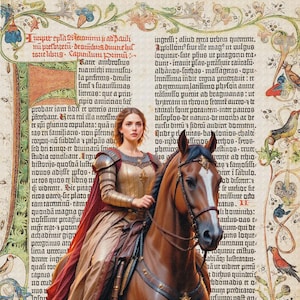 Saint Joan of Arc Digital Oil Painting, Christian Artwork, catholic printable, digital download, Gutenberg bible