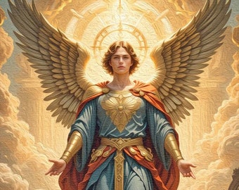 Archangel Michael Digital Oil Painting, Christian Artwork, catholic printable, digital download