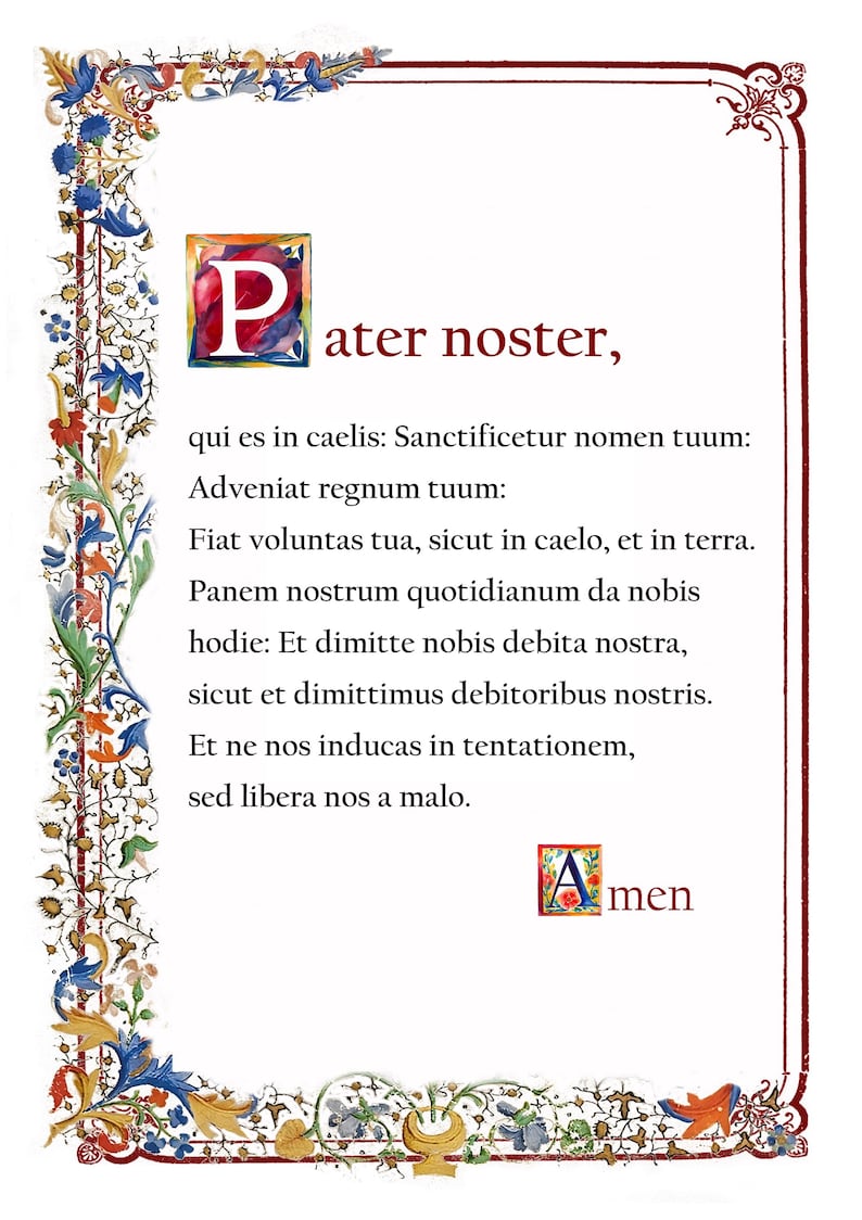 Pater Noter Prayer, Our Father Prayer, Catholic Prayer Card, Christian ...