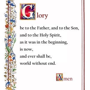 La prière Glory Be, carte de prière catholique, A4 imprimable, art mural, décor chrétien, prières catholiques populaires, cartes de prière traditionnelles