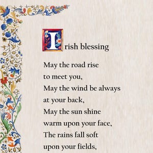 Irish blessing, May the Road Rise Poem for New Home, Closing, Housewarming Gift , printable A4, Gaelic, Celtic Prayer, traditional blessing