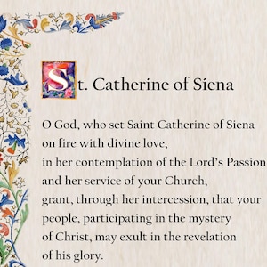 Preghiera di Caterina da Siena, immagine di preghiera cattolica, stampabile A4, arte murale, decorazioni cristiane, preghiere cattoliche popolari, immagini di preghiera tradizionali