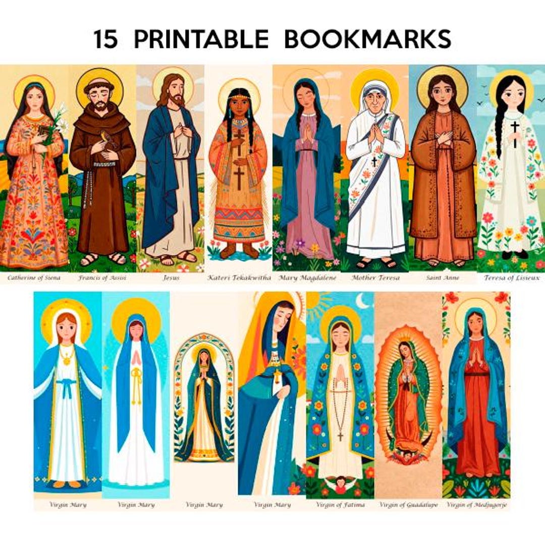 Printable Catholic Bookmark Set Digital Download for Prayer Groups ...