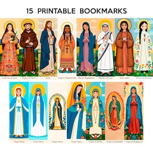 Set di segnalibri cattolici stampabili, download digitale per gruppi di preghiera e studio della Bibbia, immagine di preghiera cattolica, stampabile in formato A4, immagine di preghiera tradizionale