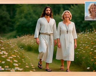 Custom Jesus Portrait, Christian Digital Art, Religious Gift, Personalized Faith Artwork, Personalised Jesus picture, walking with Christ
