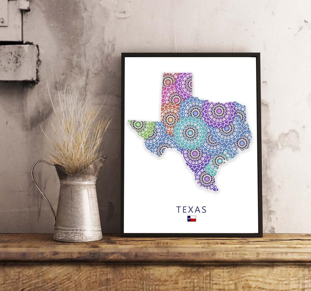 Texas Mini Map Texas Digital Minimal Map Print Wall Art Housewarming, Art Print Decor ...