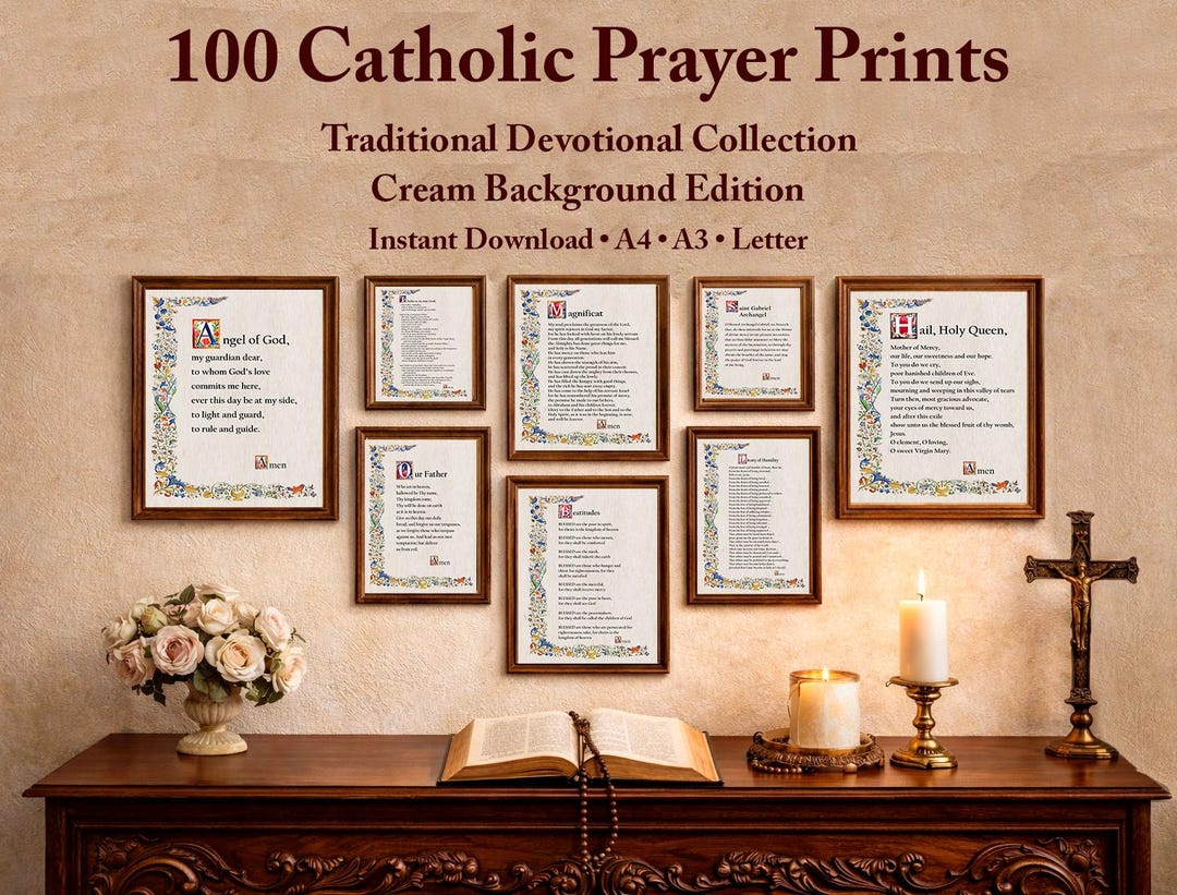 Catholic Prayers Printable Bundle 100 Pack, Traditional Devotional ...