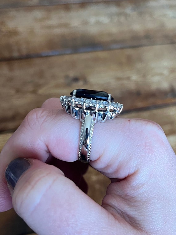 KJL Princess Diana Sapphire Ring with Faux Diamon… - image 2