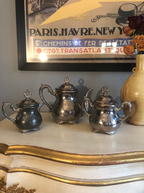 VINTAGE Quadruple Silver Tea Set- Valentine Linsley - Etsy