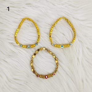 Evileye bracelet/ protection bracelet/strechy evileye bracelet/ healing crystal bracelets 3 pack