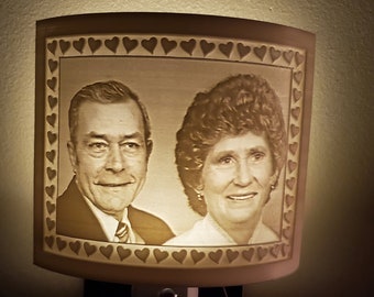 Heart Border Custom Photo Lithophane Night Light