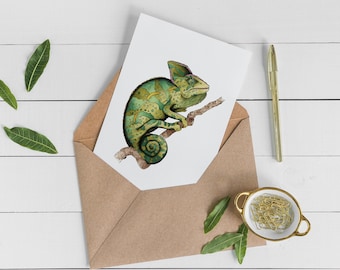 Chameleon Blank Card/ Greeting Card/ Gift/ Stationary