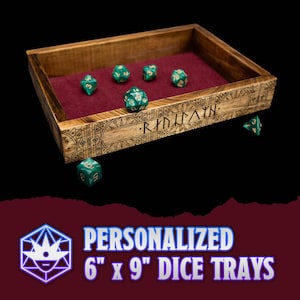 Personalized, Custom Dice Tray, Dice Tray, Wooden Dice Tray, Dungeons and Dragons, Ancients, Elf, Dwarf, Fey, Infernal, Dice Box, DnD, Games