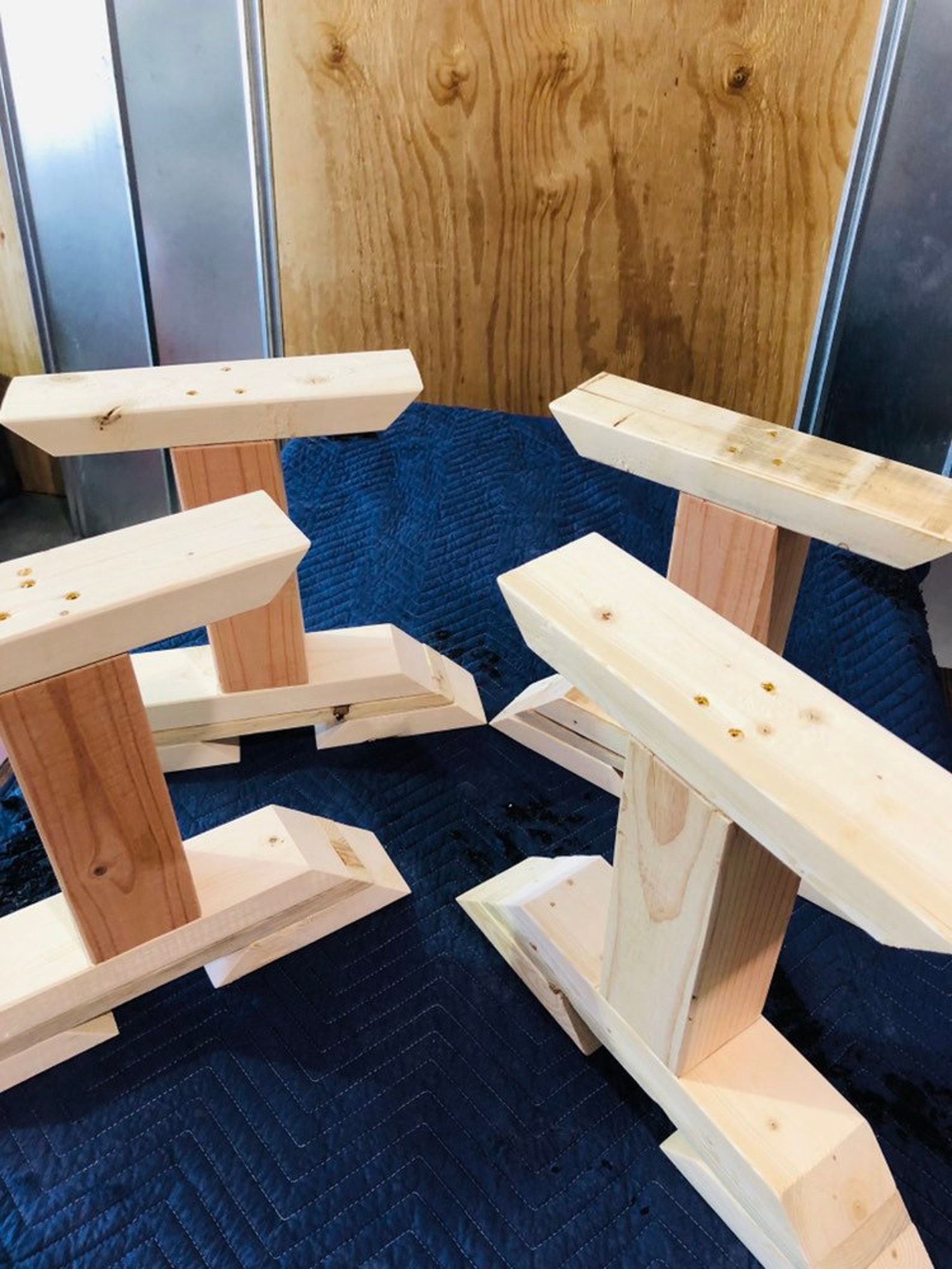 DIY Bench Leg Set Trestle Style Wooden Bench Legs Handmade Etsy