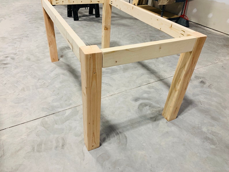 Farmhouse Table Chunky Leg Kit with Table Apron Unfinished Etsy