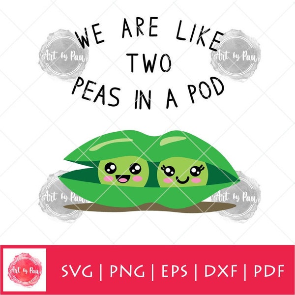 Two Peas in a Pod SVG PNG eps pdf | Twins Pregnant cut file | Kawaii Clipart DIGITAL download | Siblings or Best Friends bff