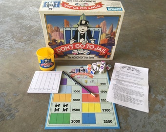 Don't Go to Jail The Monopoly Dice Game Parker Brothers Complete 1991 0034 for sale online