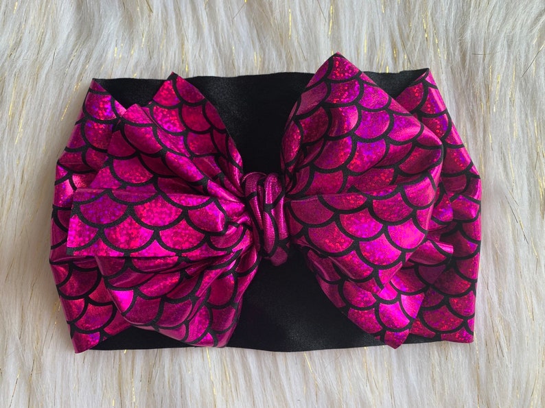 Pink Mermaid Bow Headwrap