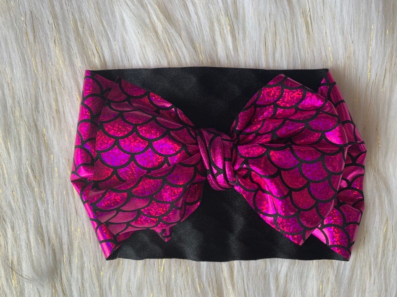 Pink Mermaid Bow Headwrap